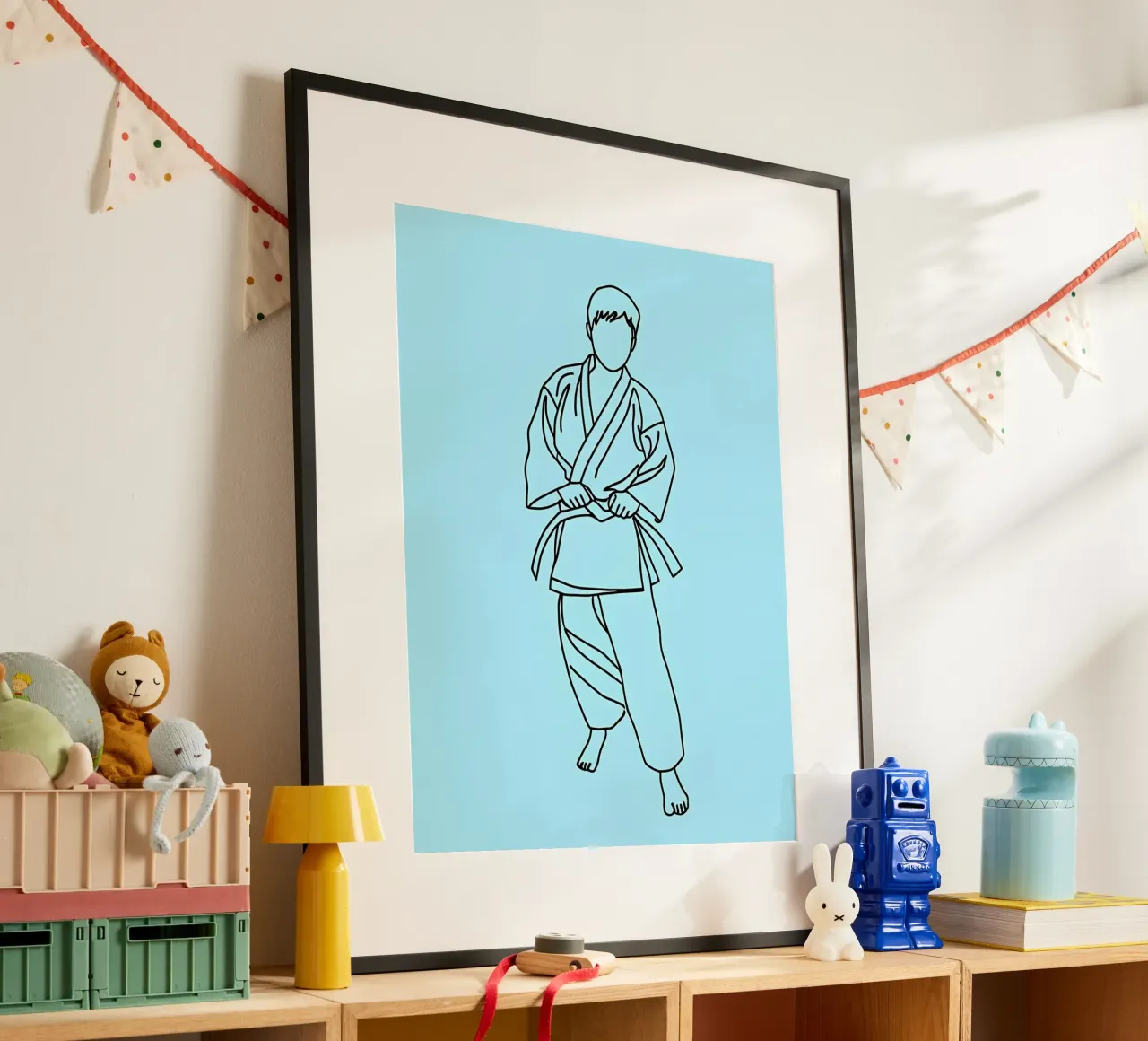 Karate - Line art minimalista carta hahnemühle da Viv Line Art