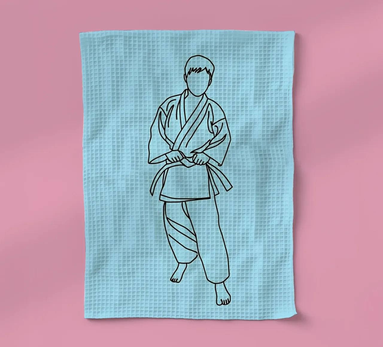 Karate - Line art minimalista canovaccio da cucina da Viv Line Art