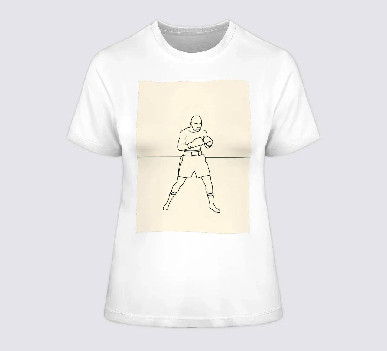 Boxer Minimalist Line Art women's fitted t-shirt by Viv Line Art