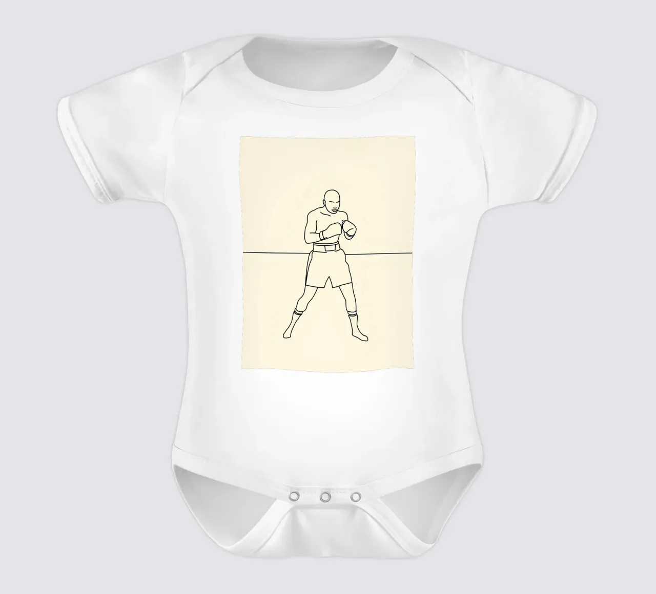 Boxer Minimalist Line Art short-sleeve baby romper by Viv Line Art