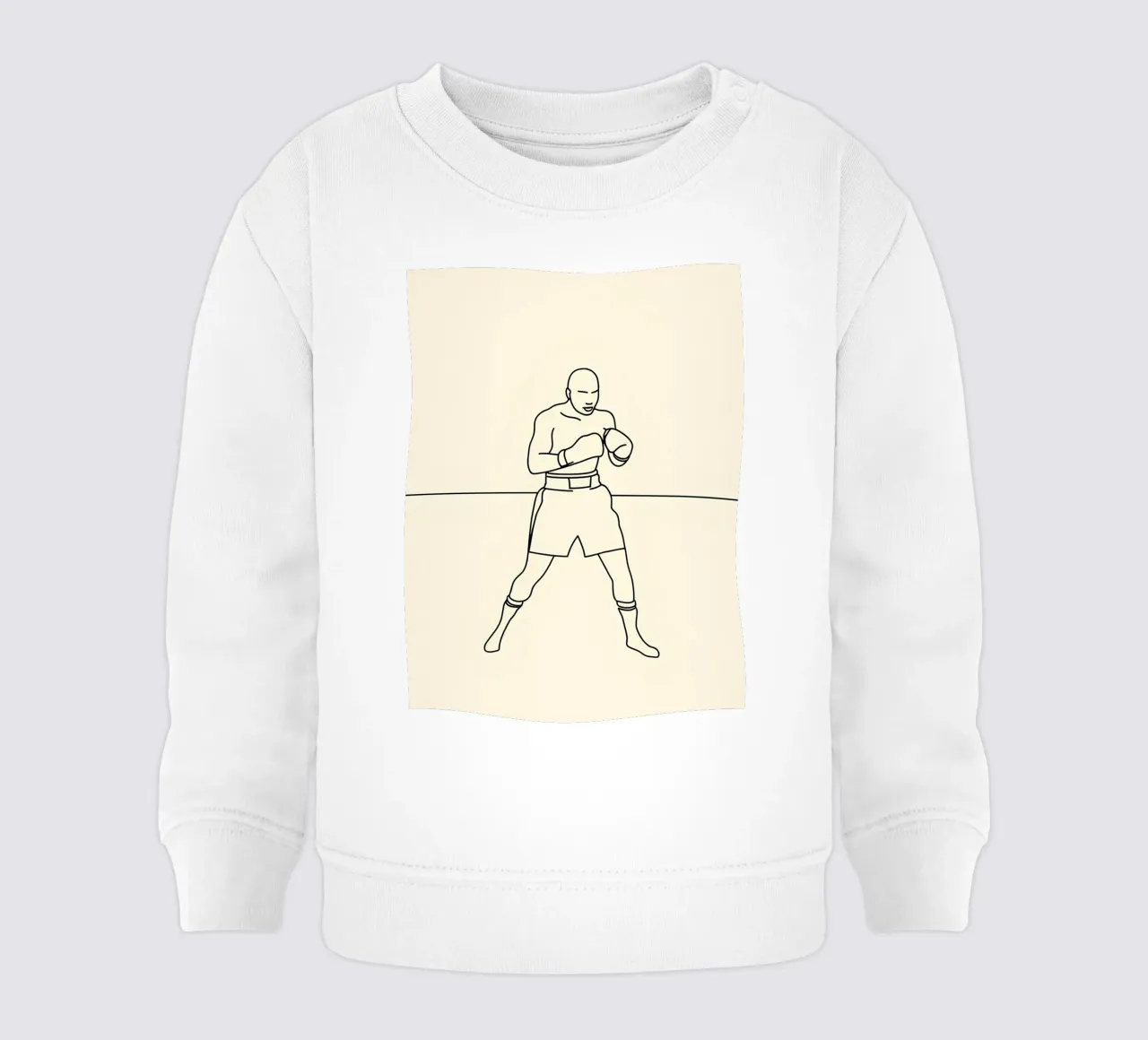 Boxer Arte lineare minimalista felpa neonato da Viv Line Art