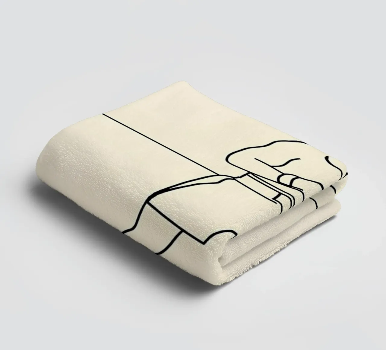 Boxer Minimalist Line Art towel by Viv Line Art