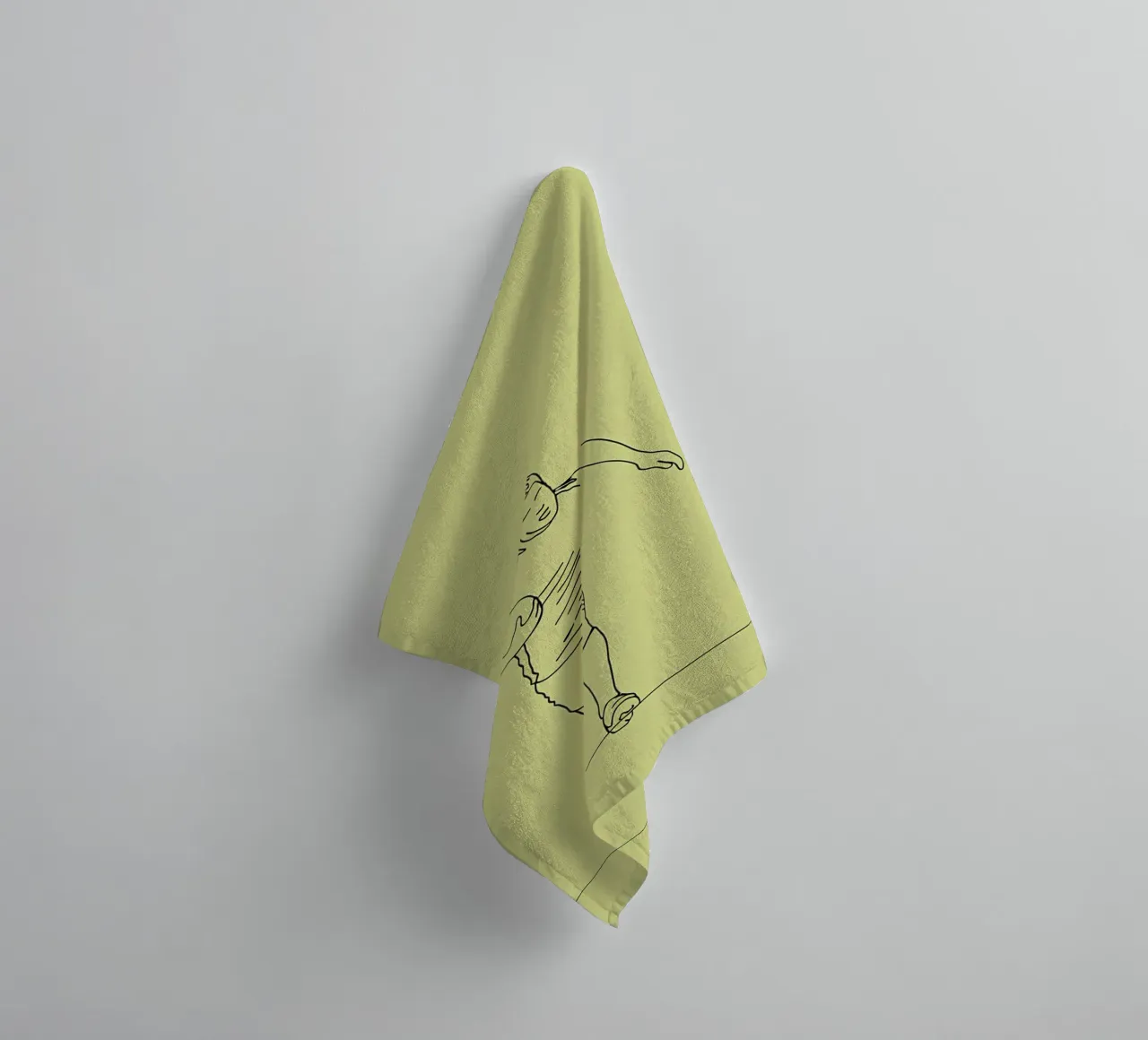 Rugby Player Minimalist Line Art towel by Viv Line Art