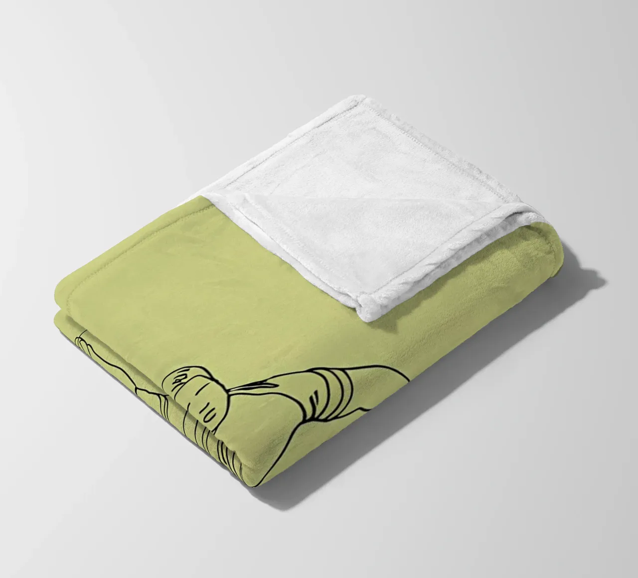 Rugby Player Minimalist Line Art fleece blanket by Viv Line Art