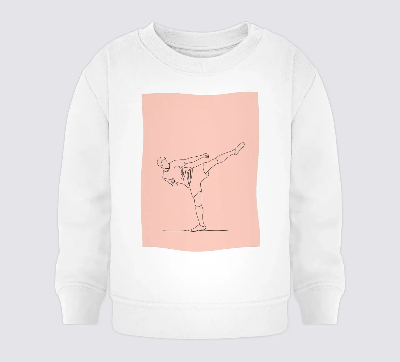 Arte lineare minimalista del calcio di karate felpa neonato da Viv Line Art