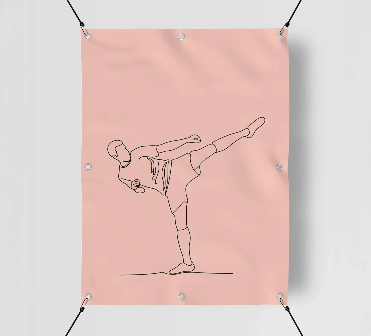 Arte lineare minimalista del calcio di karate telo in pvc da Viv Line Art