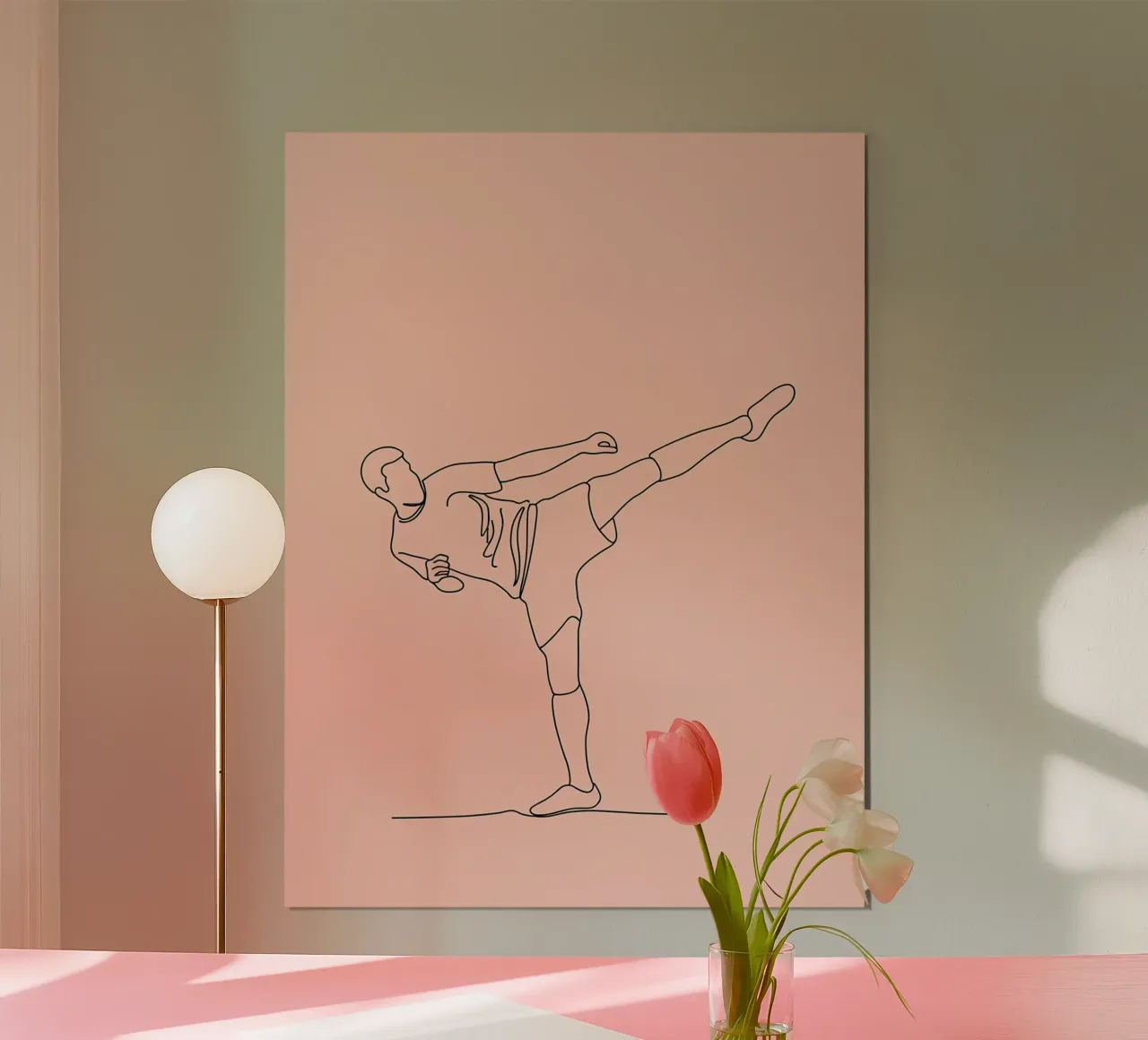 Karate Kick Minimalist Line Art hahnemühle by Viv Line Art