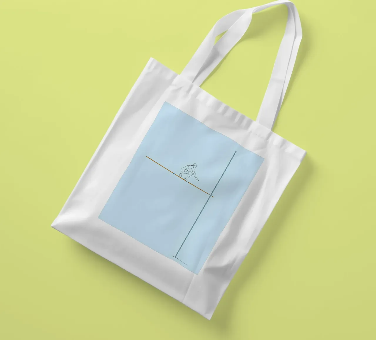 Atleta su palo Line Art borsa in juta da Viv Line Art