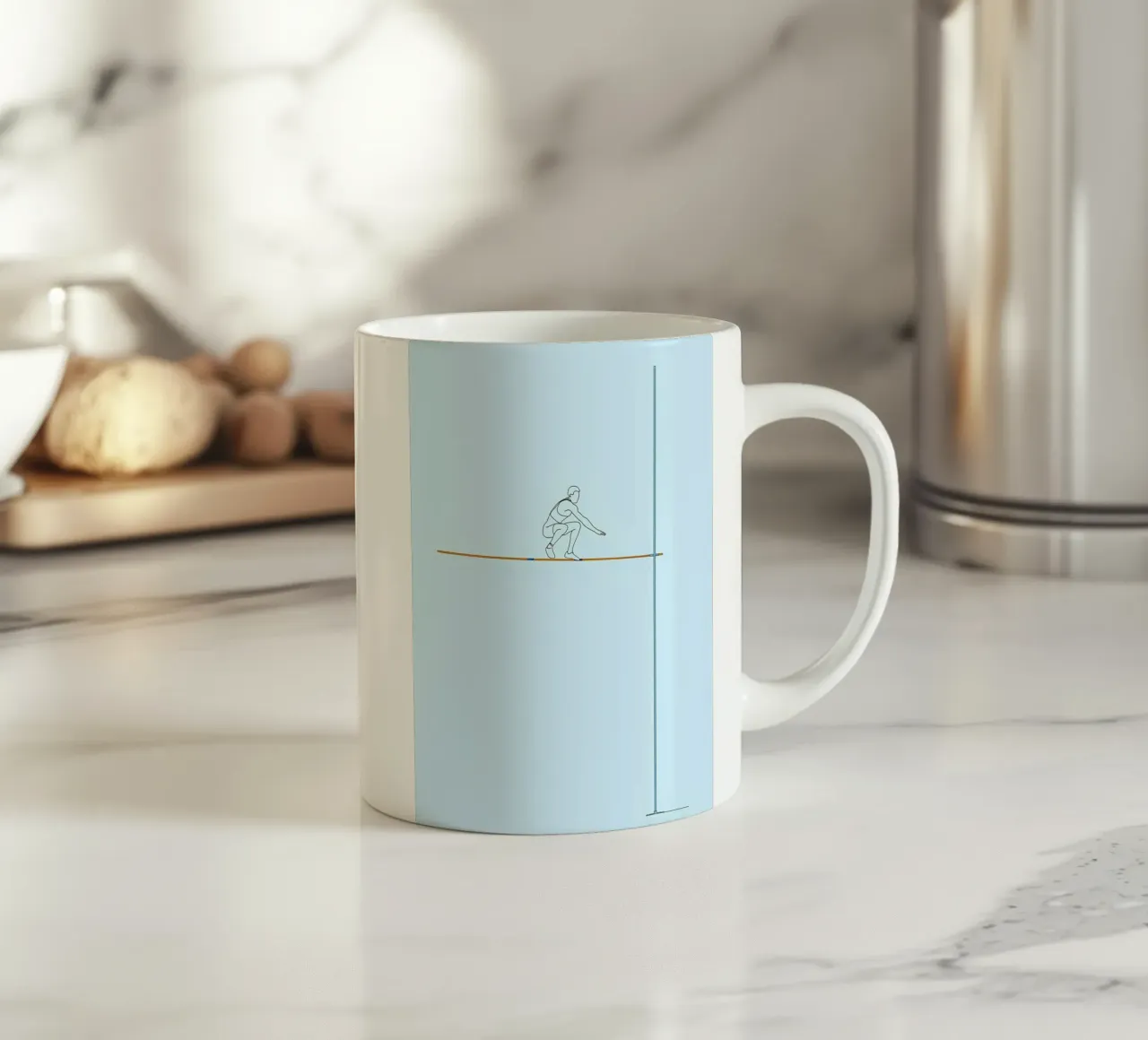 Atleta su palo Line Art tazza in ceramica da Viv Line Art