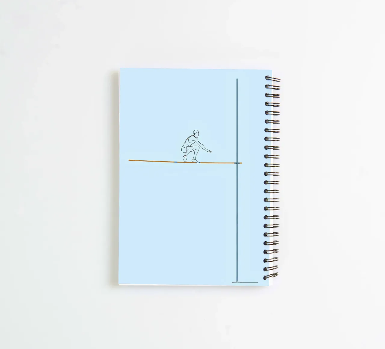 Athelete on pole Line Art spiral notebook by Viv Line Art