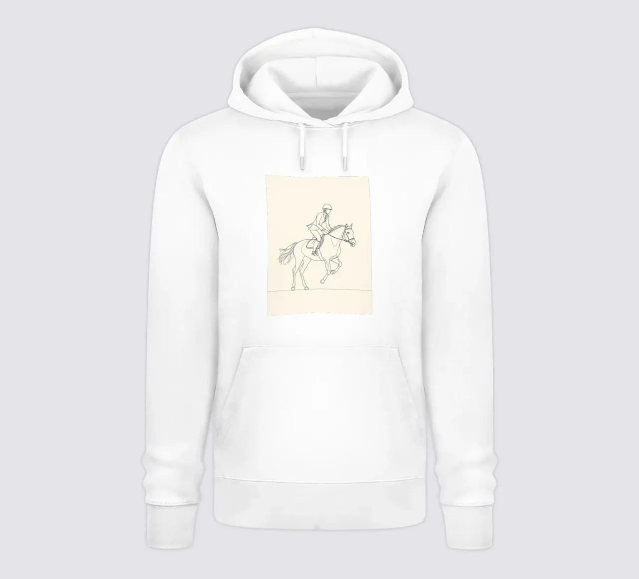 Cavaliere di cavallo Line Art minimalista felpa con cappuccio da Viv Line Art