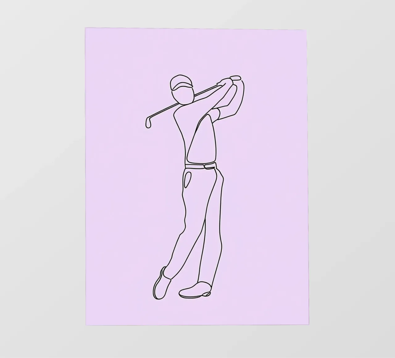 Golfer Minimalist Line Art pvc cover by Viv Line Art