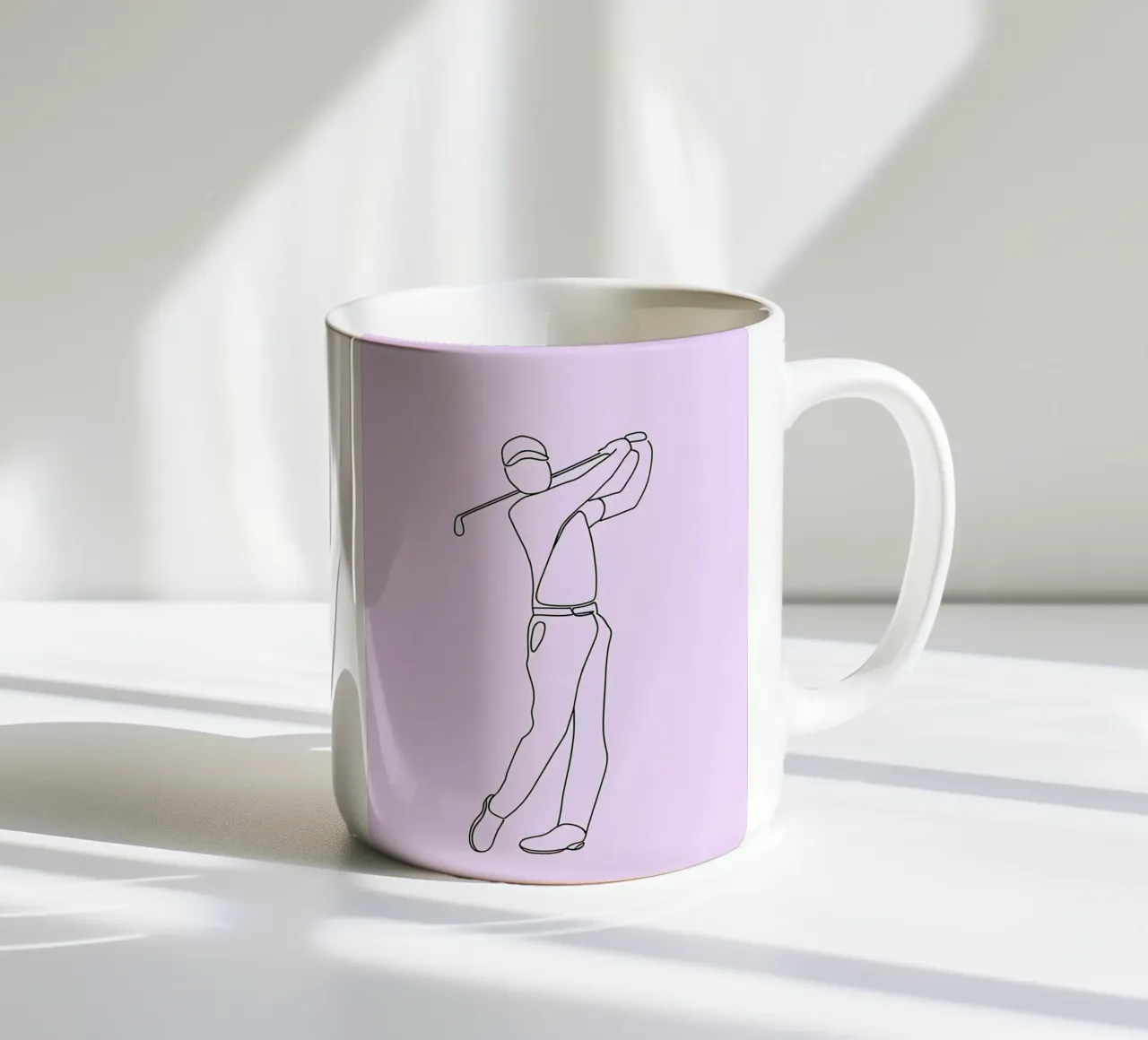 Line art minimalista del golfista tazza in ceramica da Viv Line Art