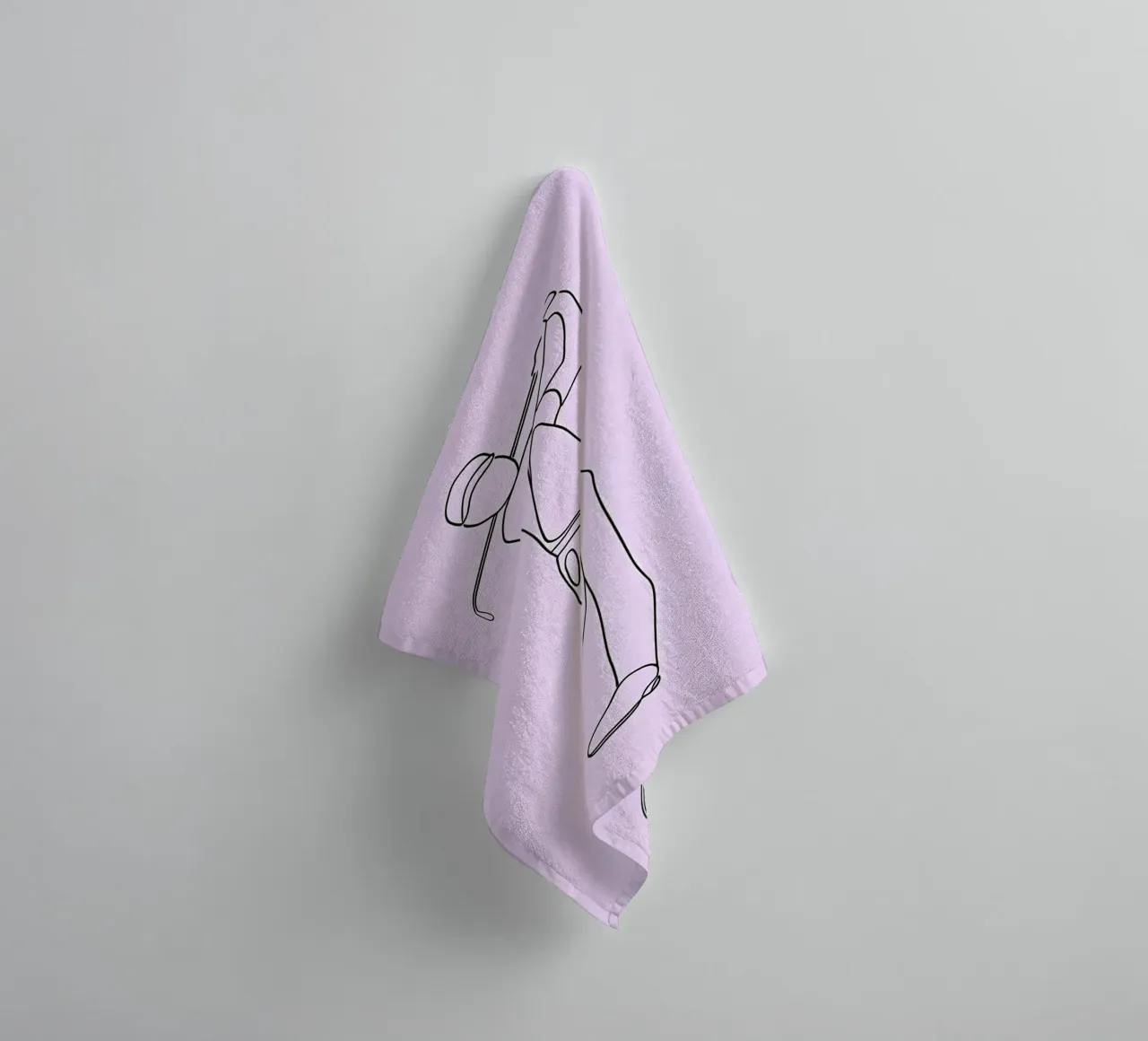 Golfer Minimalist Line Art towel by Viv Line Art