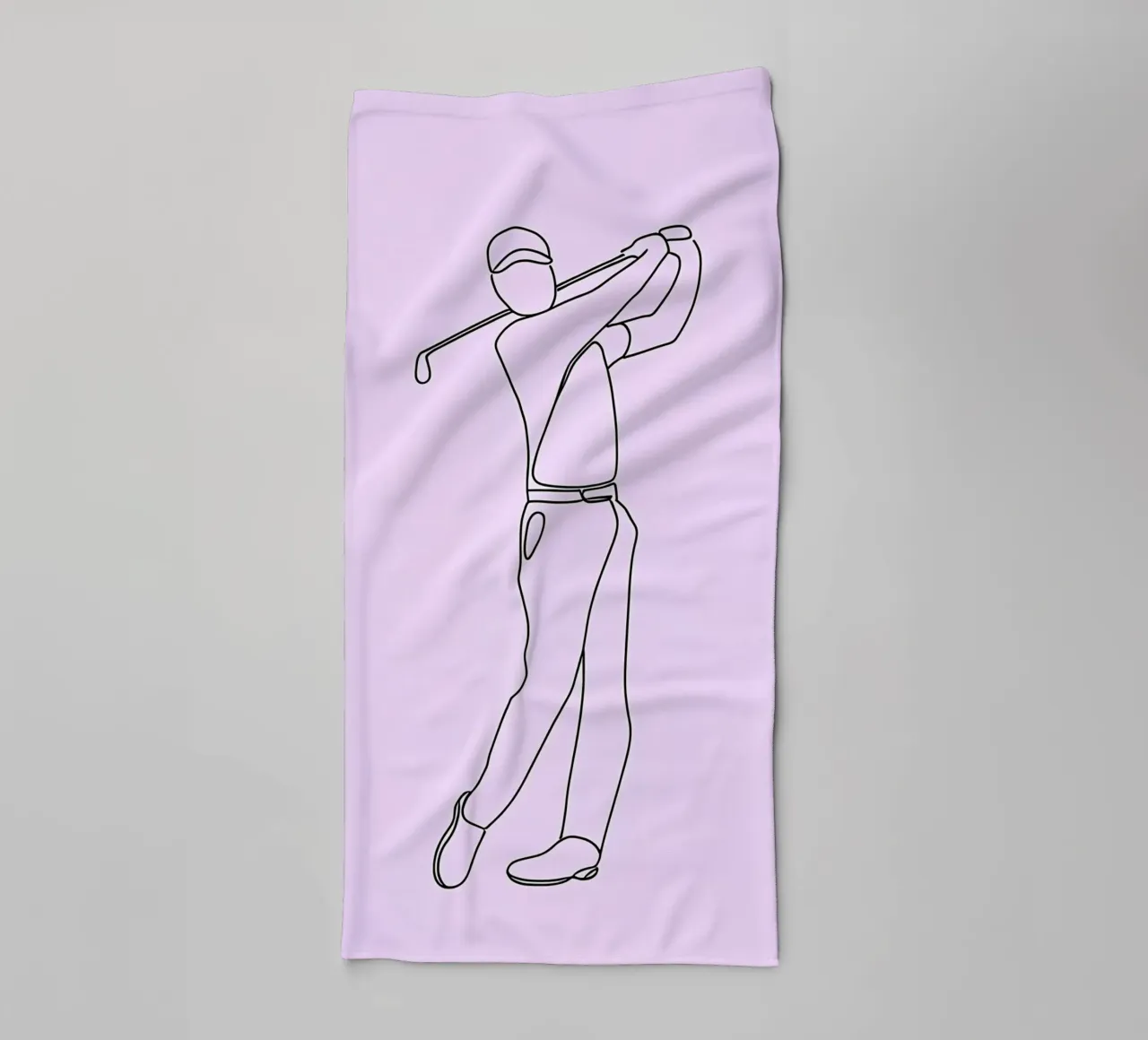 Golfer Minimalist Line Art towel by Viv Line Art