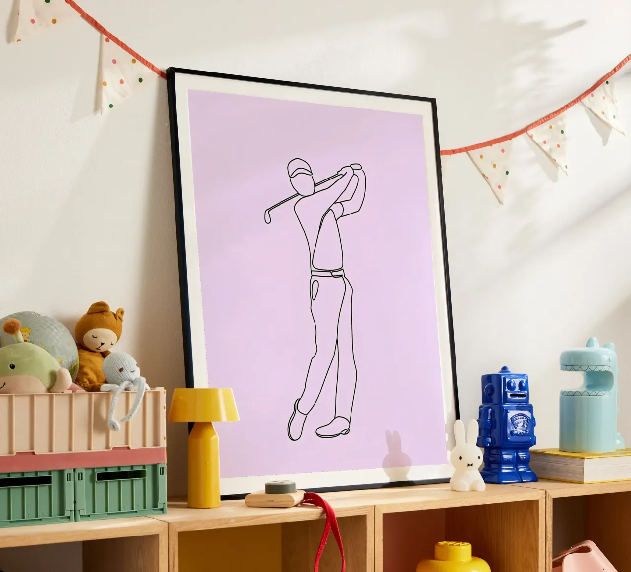 Golfer Minimalist Line Art hahnemühle by Viv Line Art