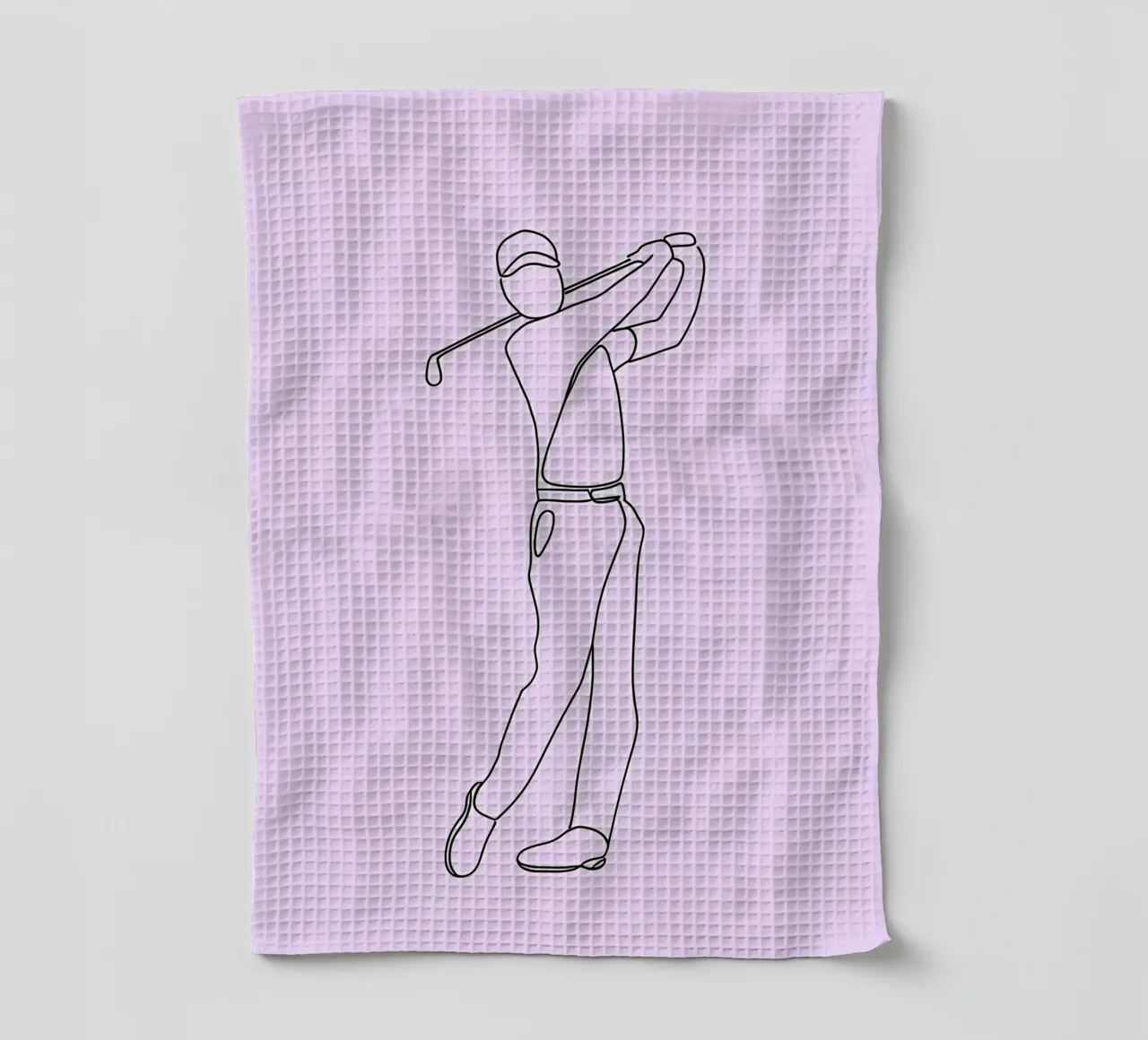 Golfer Minimalist Line Art torchon de Viv Line Art