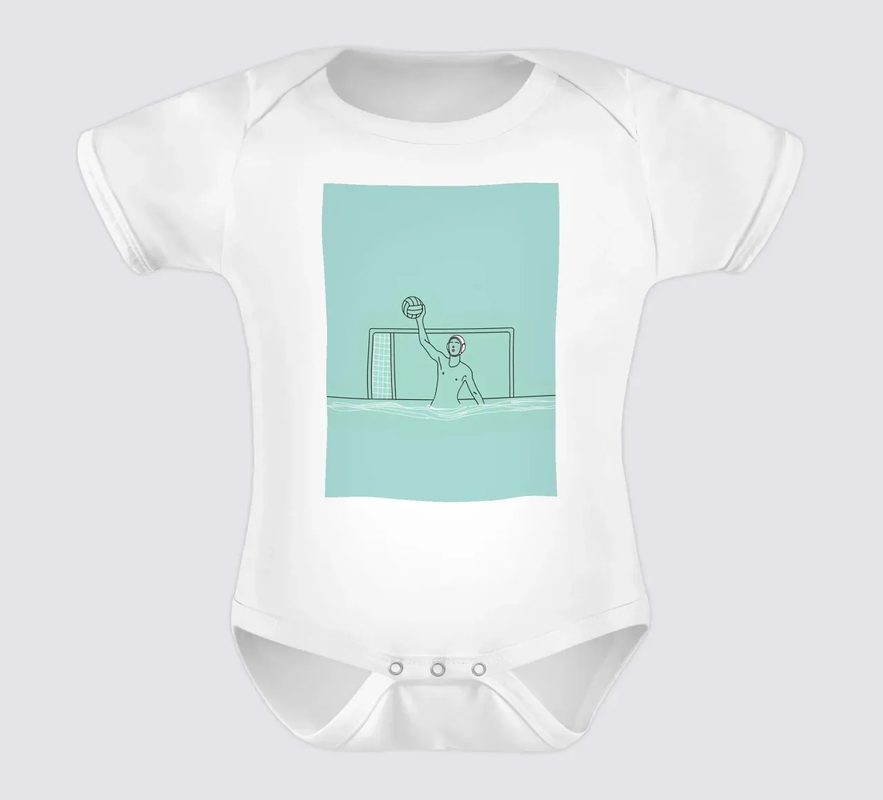 Sport acquatici - Line art minimalista body neonato maniche corte da Viv Line Art
