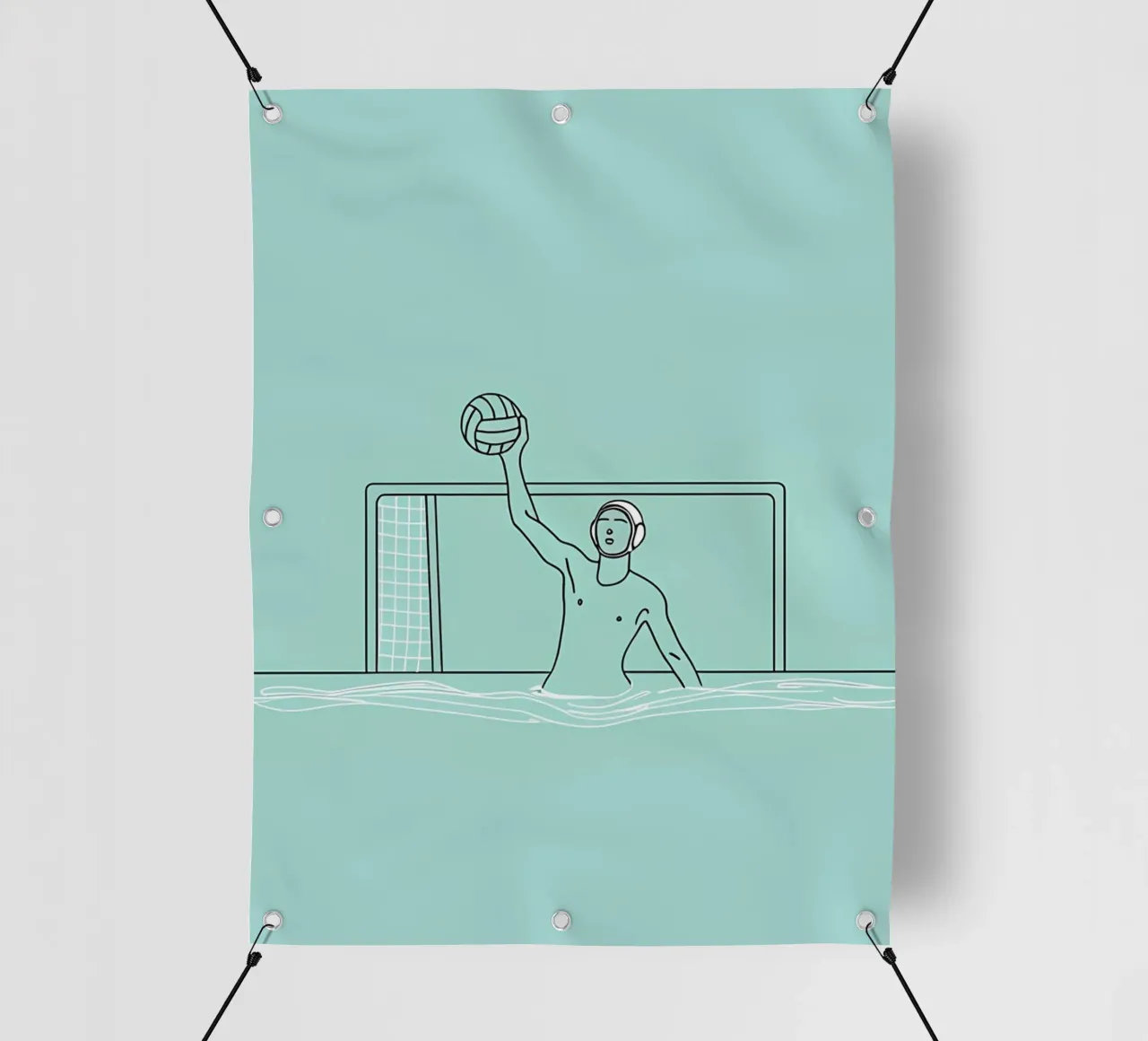 Sport acquatici - Line art minimalista telo in pvc da Viv Line Art