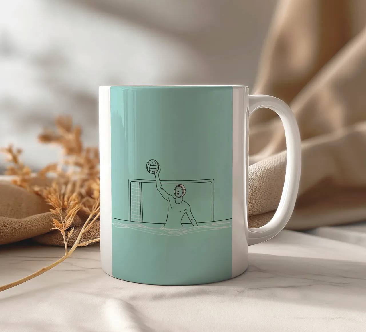 Sport acquatici - Line art minimalista tazza in ceramica da Viv Line Art