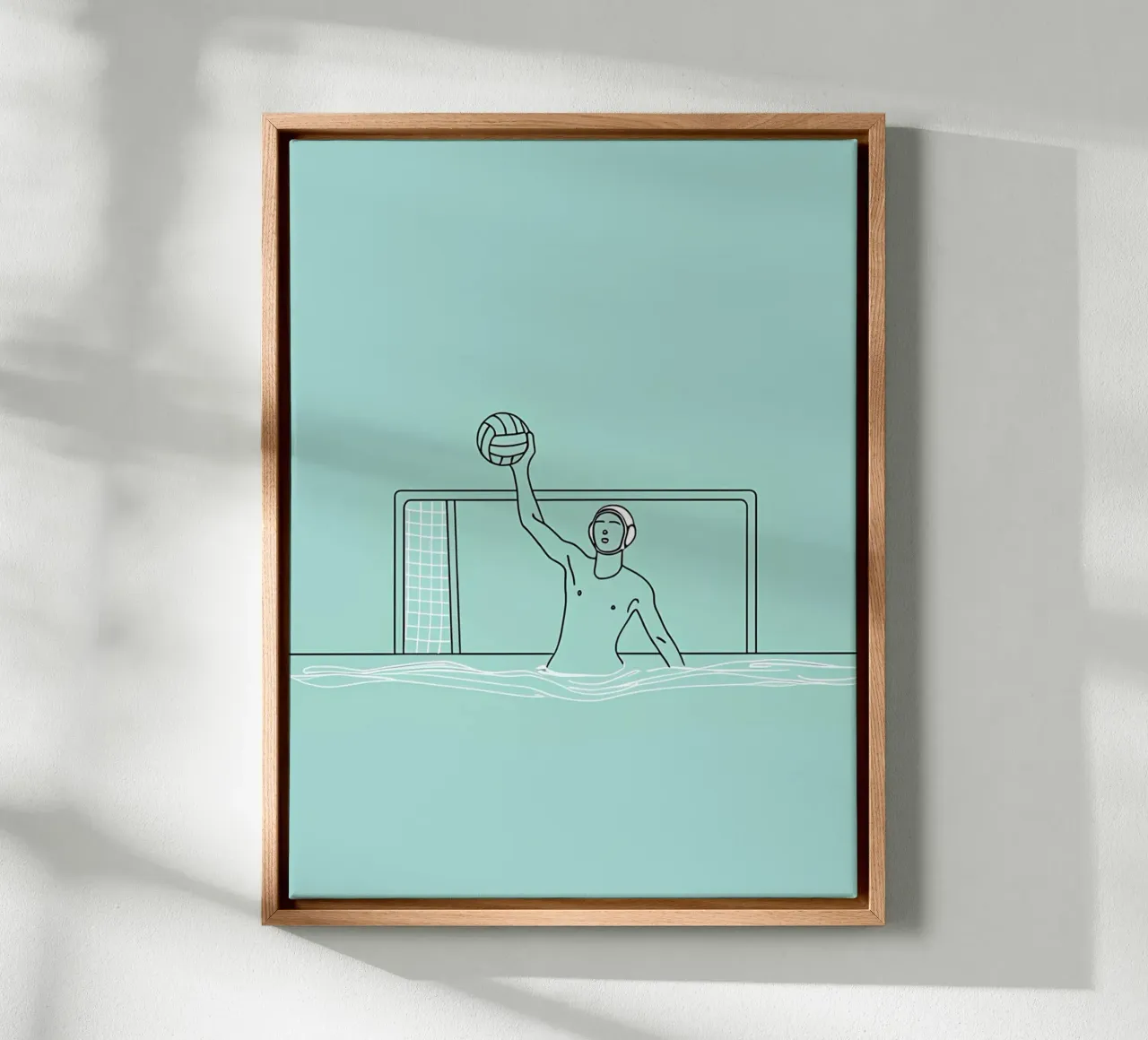 Water Sport - Minimalist Line Art canvas with Floater frame by Viv Line Art