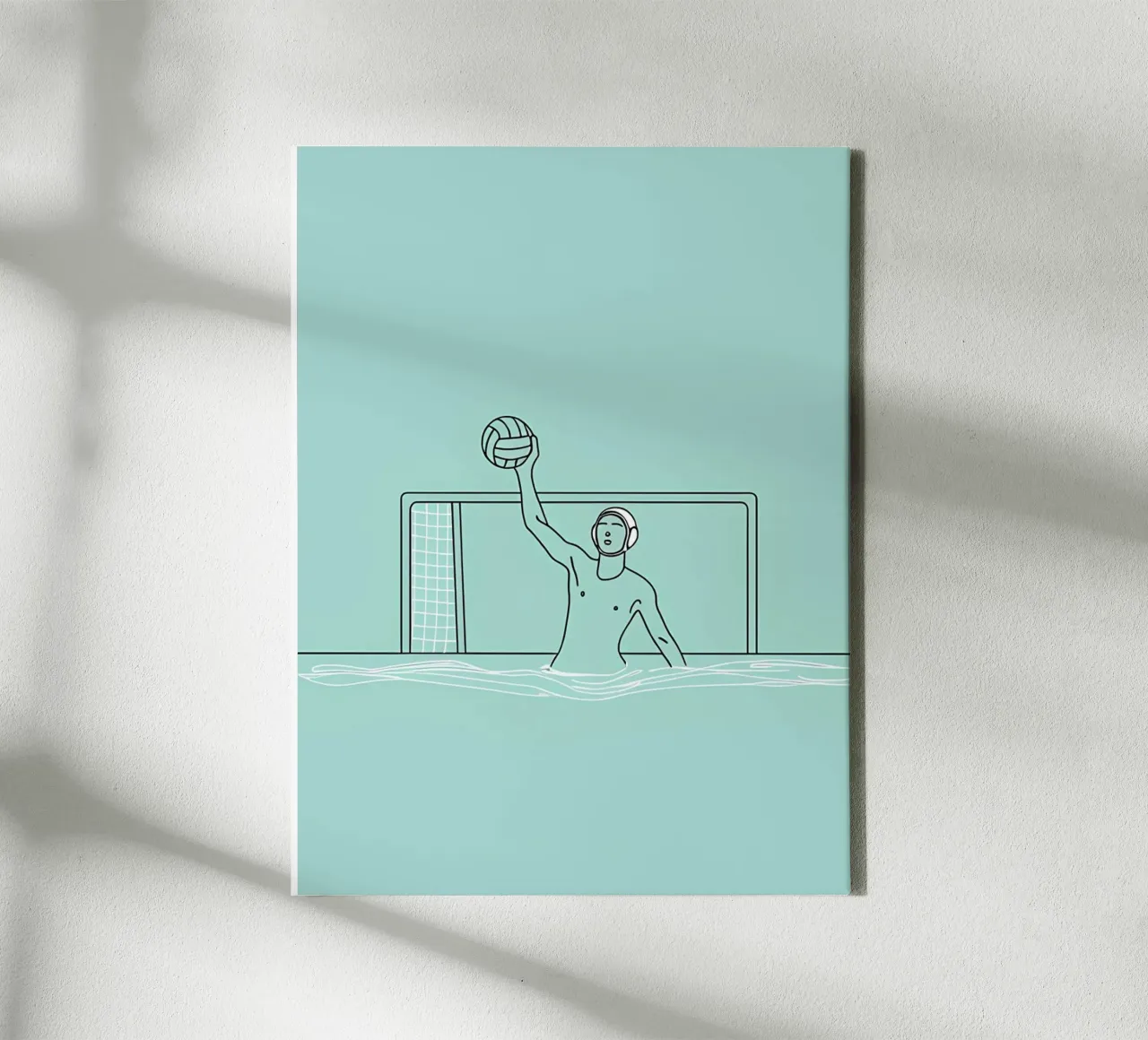 Water Sport - Minimalist Line Art canvas with Floater frame by Viv Line Art