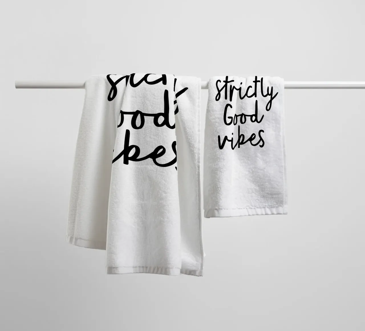 Strictly Good Vibes towel by THE MOTIVATED TYPE