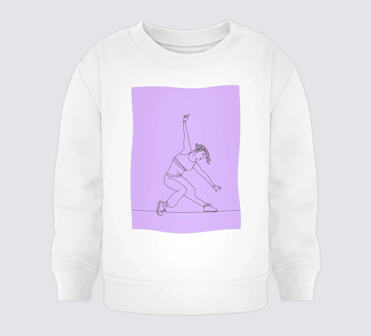Woman in Sports - Powerful Female Athlete Line Art Drawing baby sweatshirt by Viv Line Art