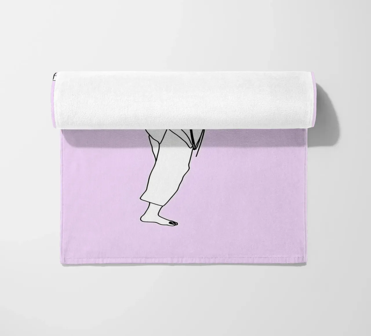 Woman Martial Artist Minimalist Line Art beach towel by Viv Line Art
