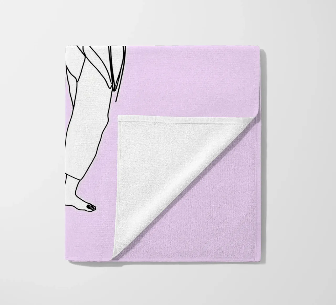 Woman Martial Artist Minimalist Line Art beach towel by Viv Line Art