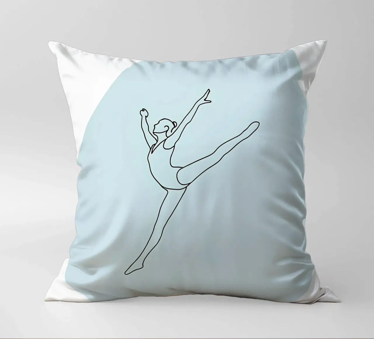 Ballerina di danza classica Line Art minimalista cuscino da Viv Line Art