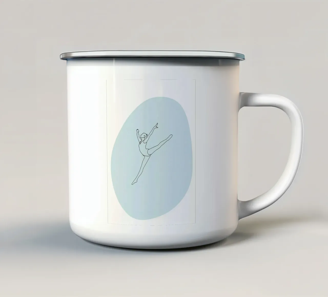 Ballerina di danza classica Line Art minimalista tazza in smalto da Viv Line Art