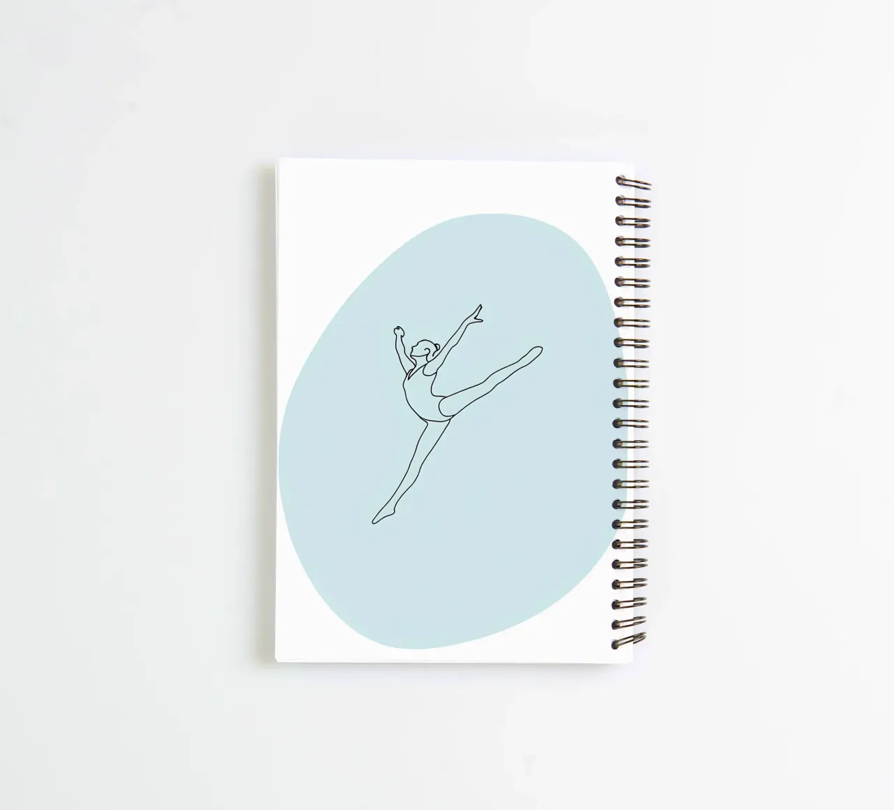 Ballet Dancer Minimalist Line Art spiral notebook by Viv Line Art