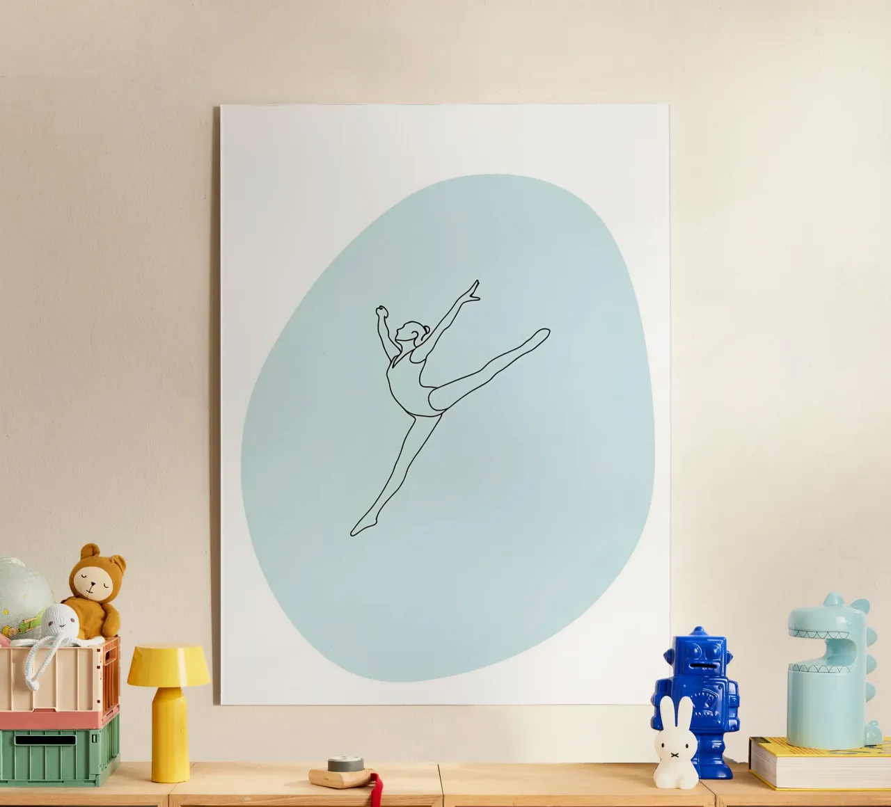 Ballerina di danza classica Line Art minimalista plexiglass da Viv Line Art