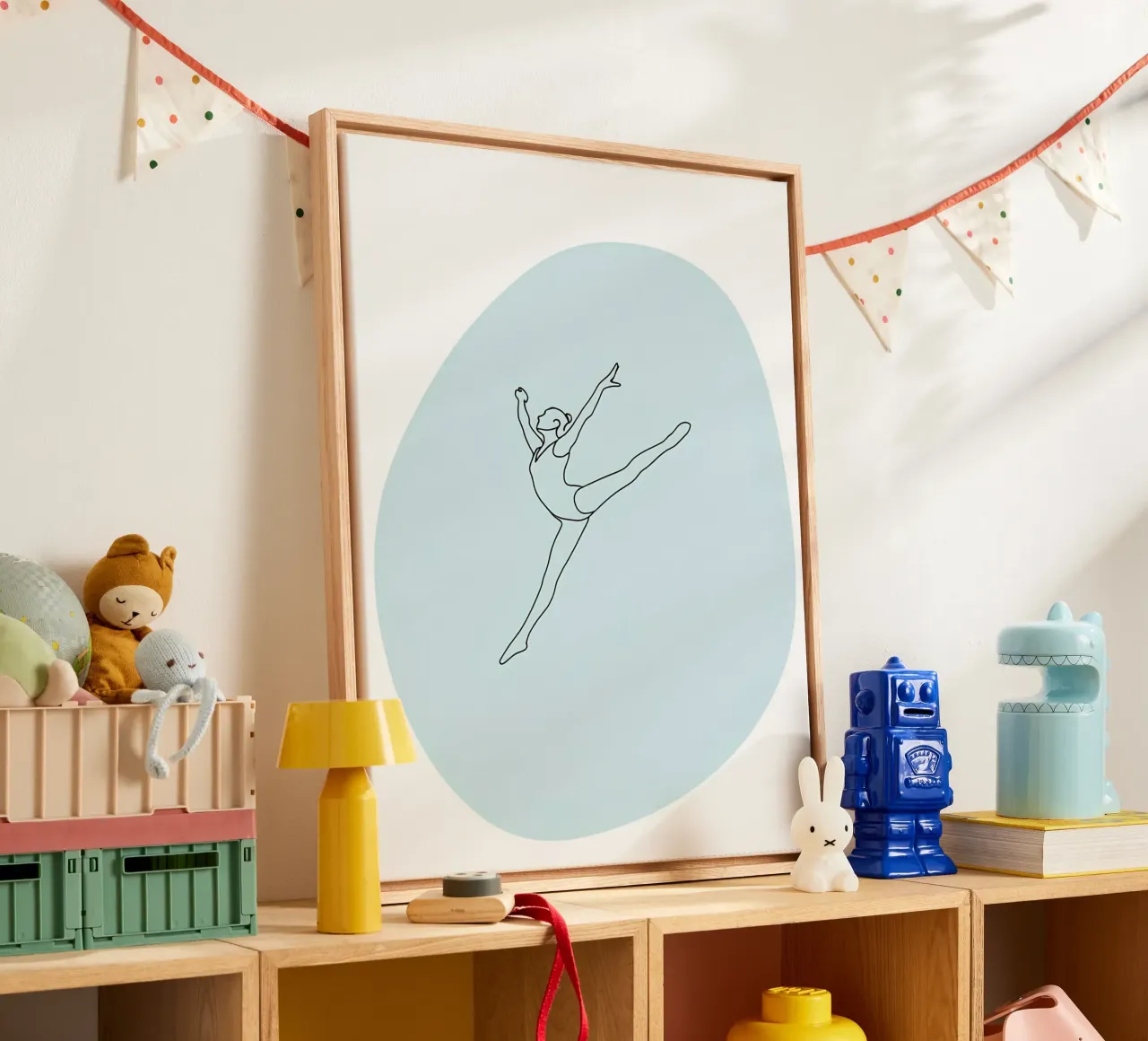 Ballet Dancer Minimalist Line Art canvas by Viv Line Art