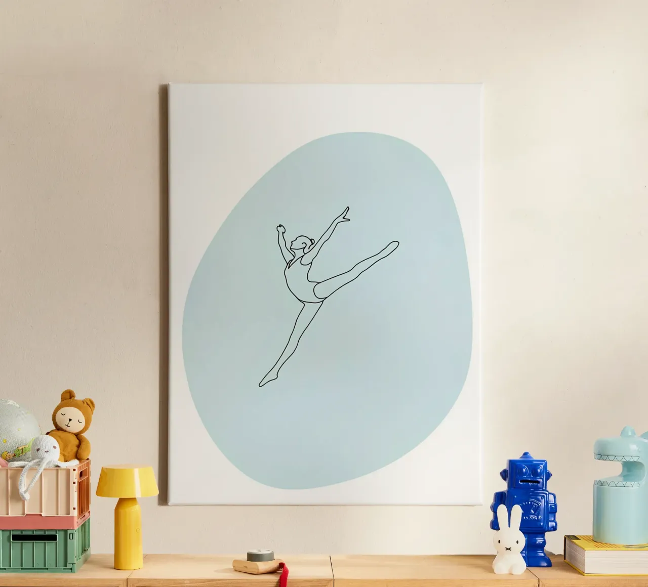 Ballet Dancer Minimalist Line Art canvas by Viv Line Art