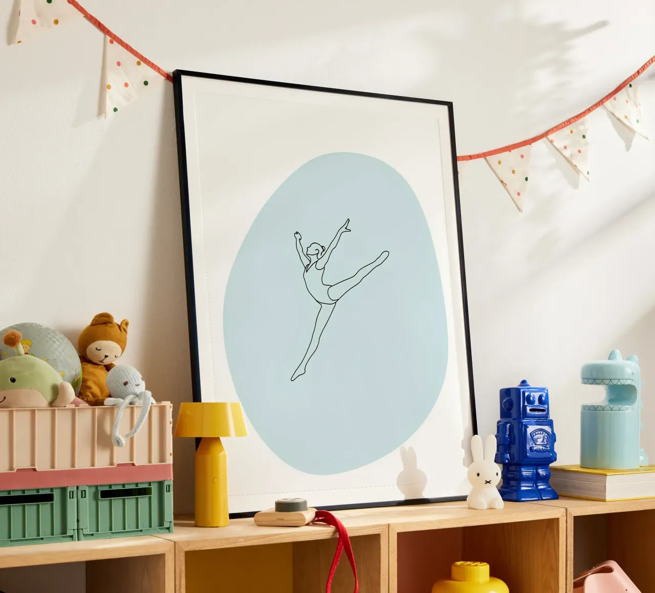 Ballerina di danza classica Line Art minimalista poster da Viv Line Art