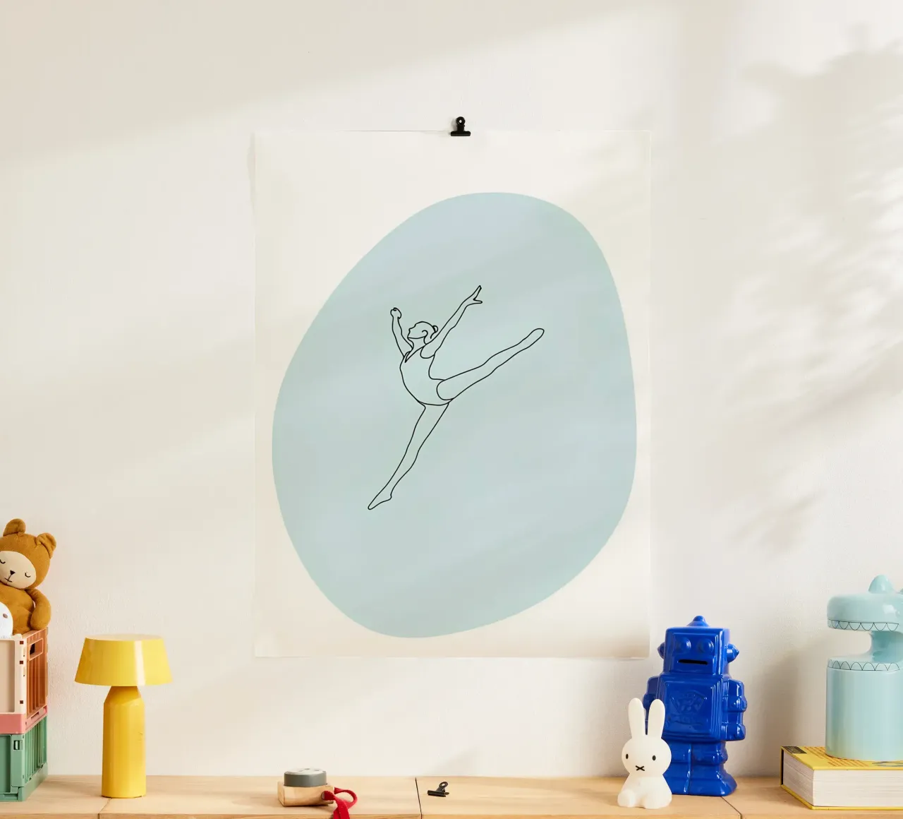 Ballerina di danza classica Line Art minimalista poster da Viv Line Art
