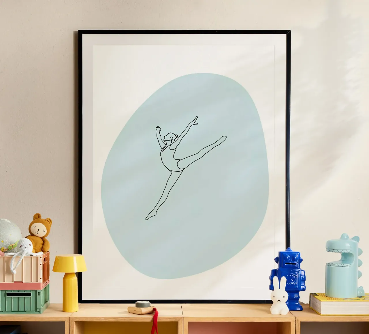 Ballerina di danza classica Line Art minimalista poster da Viv Line Art
