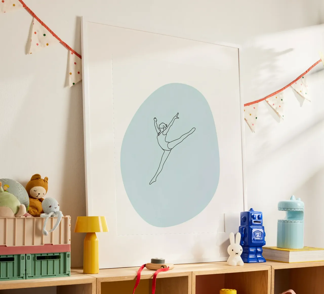 Ballerina di danza classica Line Art minimalista poster da Viv Line Art