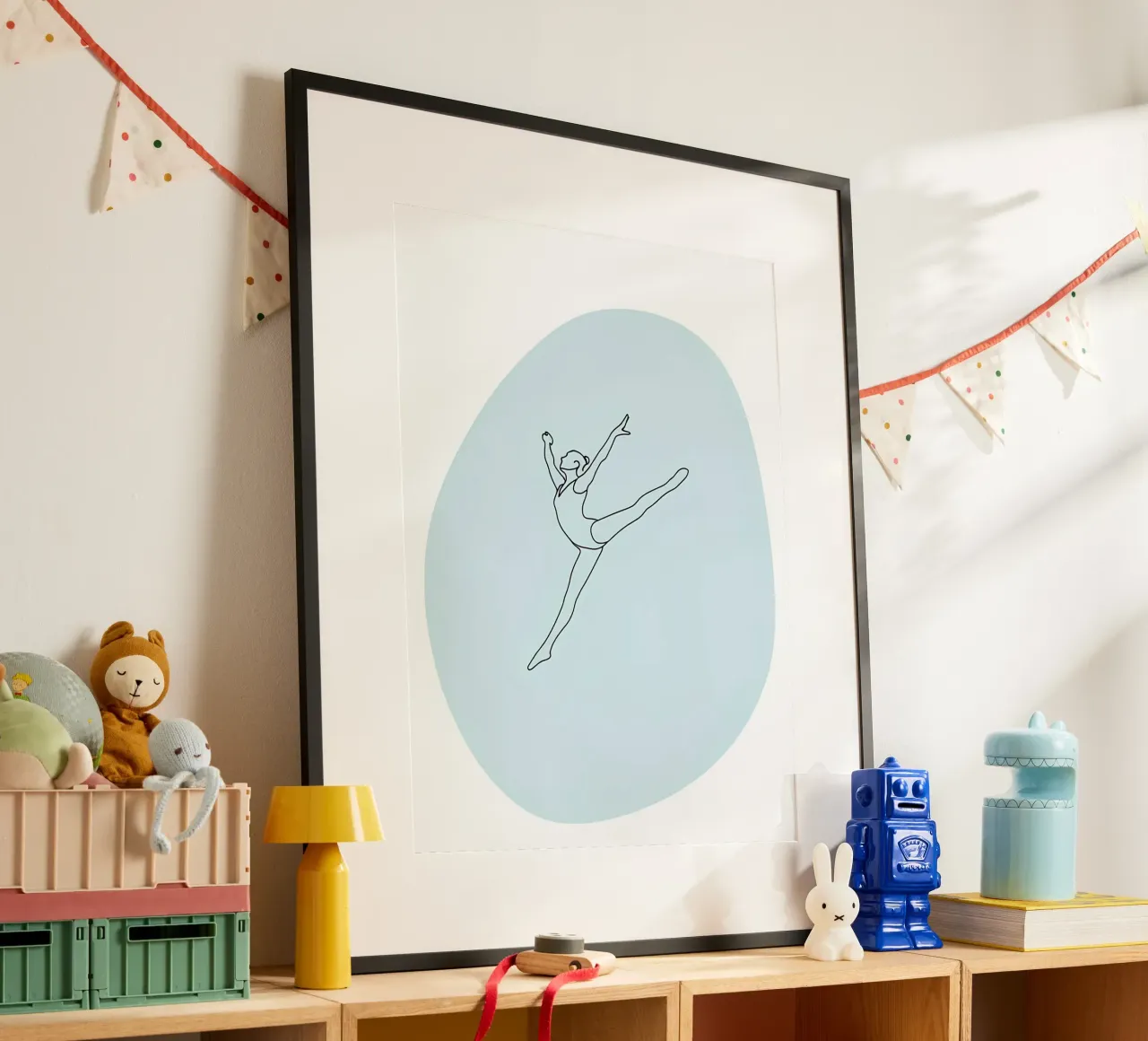 Ballerina di danza classica Line Art minimalista poster da Viv Line Art