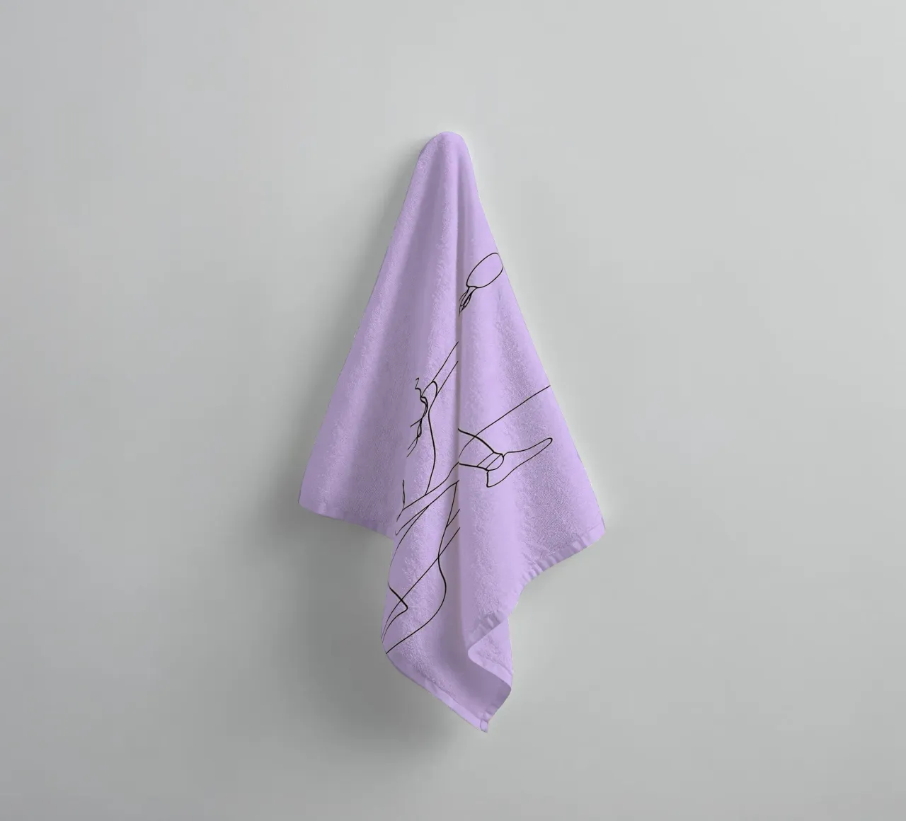 Table Tennis Player Minimalist Line Art towel by Viv Line Art