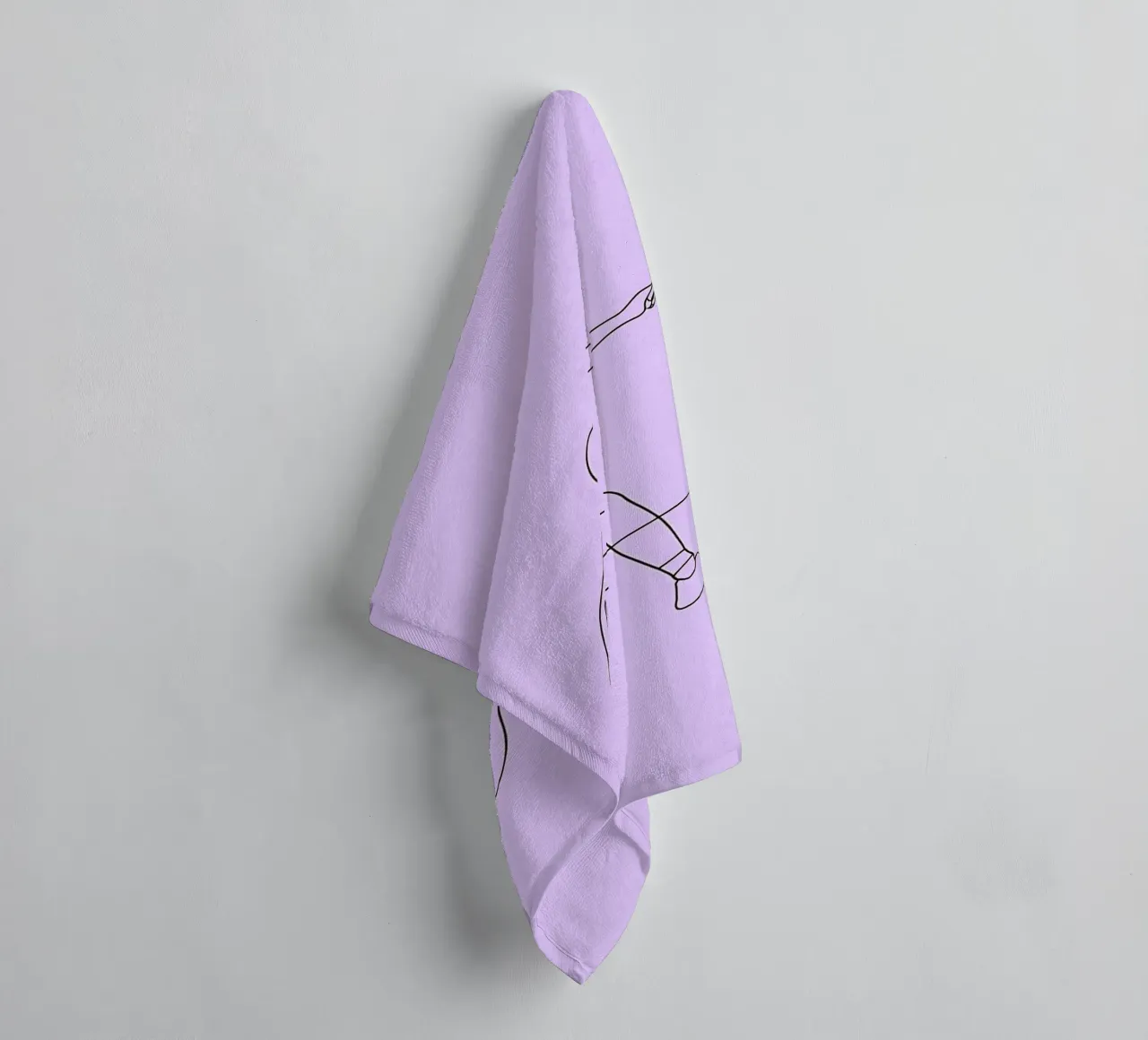 Table Tennis Player Minimalist Line Art towel by Viv Line Art
