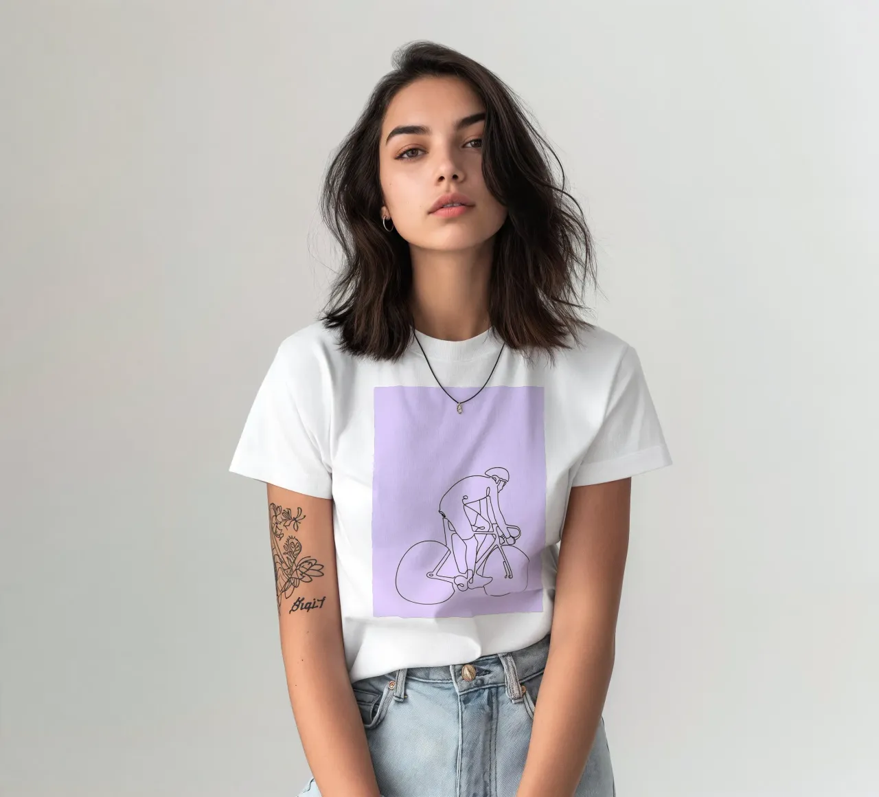 Cyclist Minimalist Line Art t-shirt de Viv Line Art