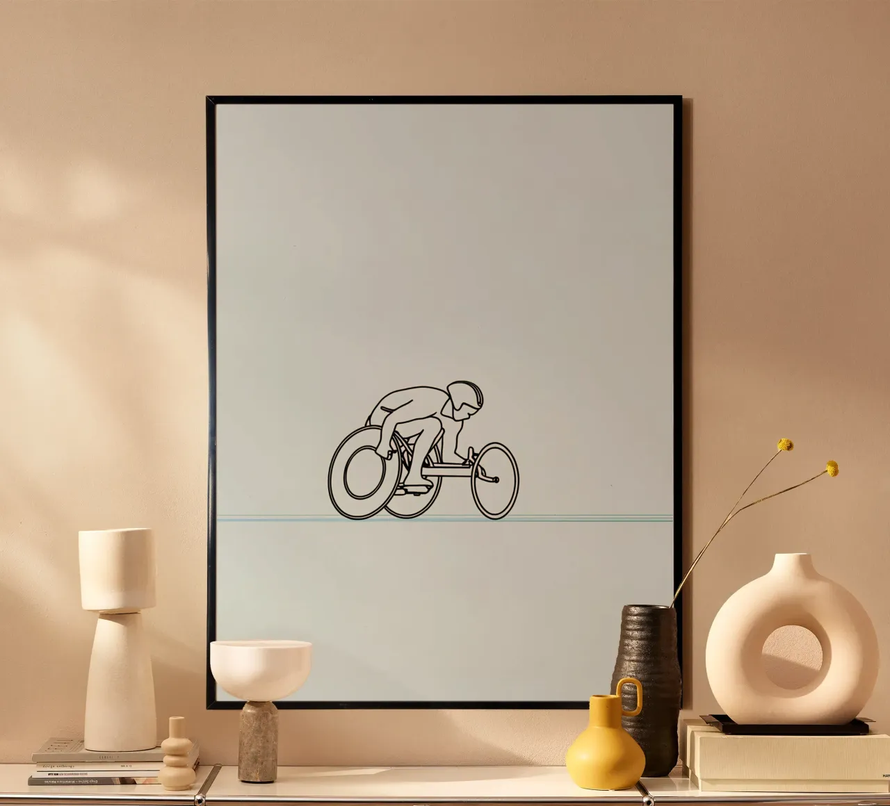 Parasport Atleet Minimalistische Lijn Art poster van Viv Line Art