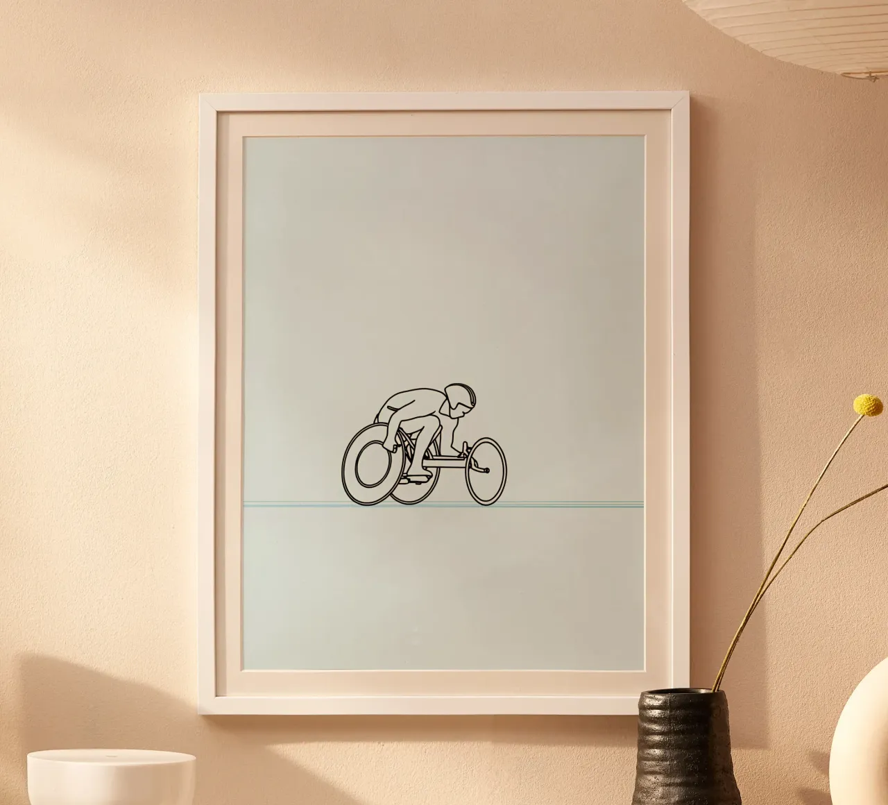 Parasport Atleet Minimalistische Lijn Art poster van Viv Line Art