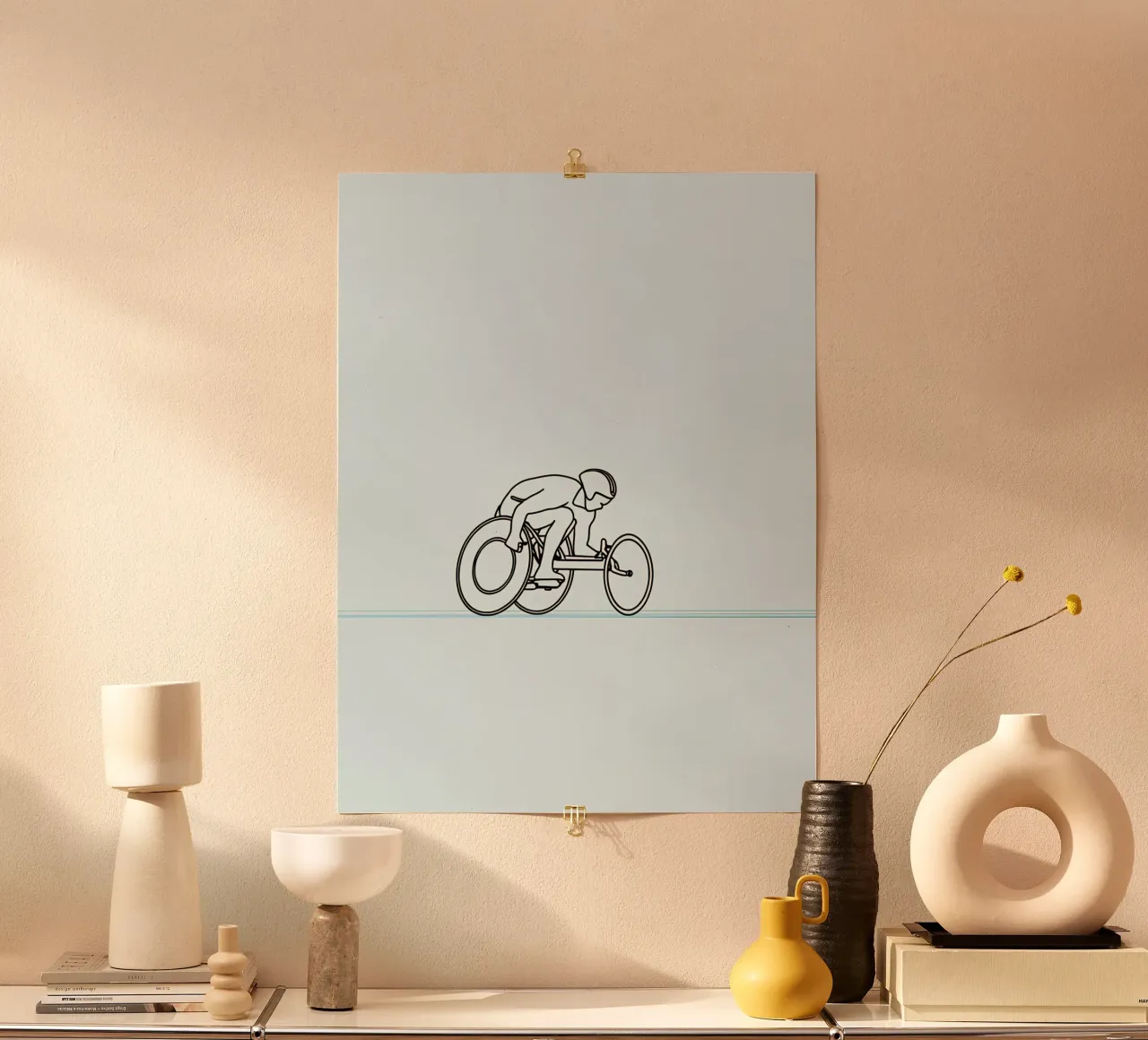Parasport Atleet Minimalistische Lijn Art poster van Viv Line Art