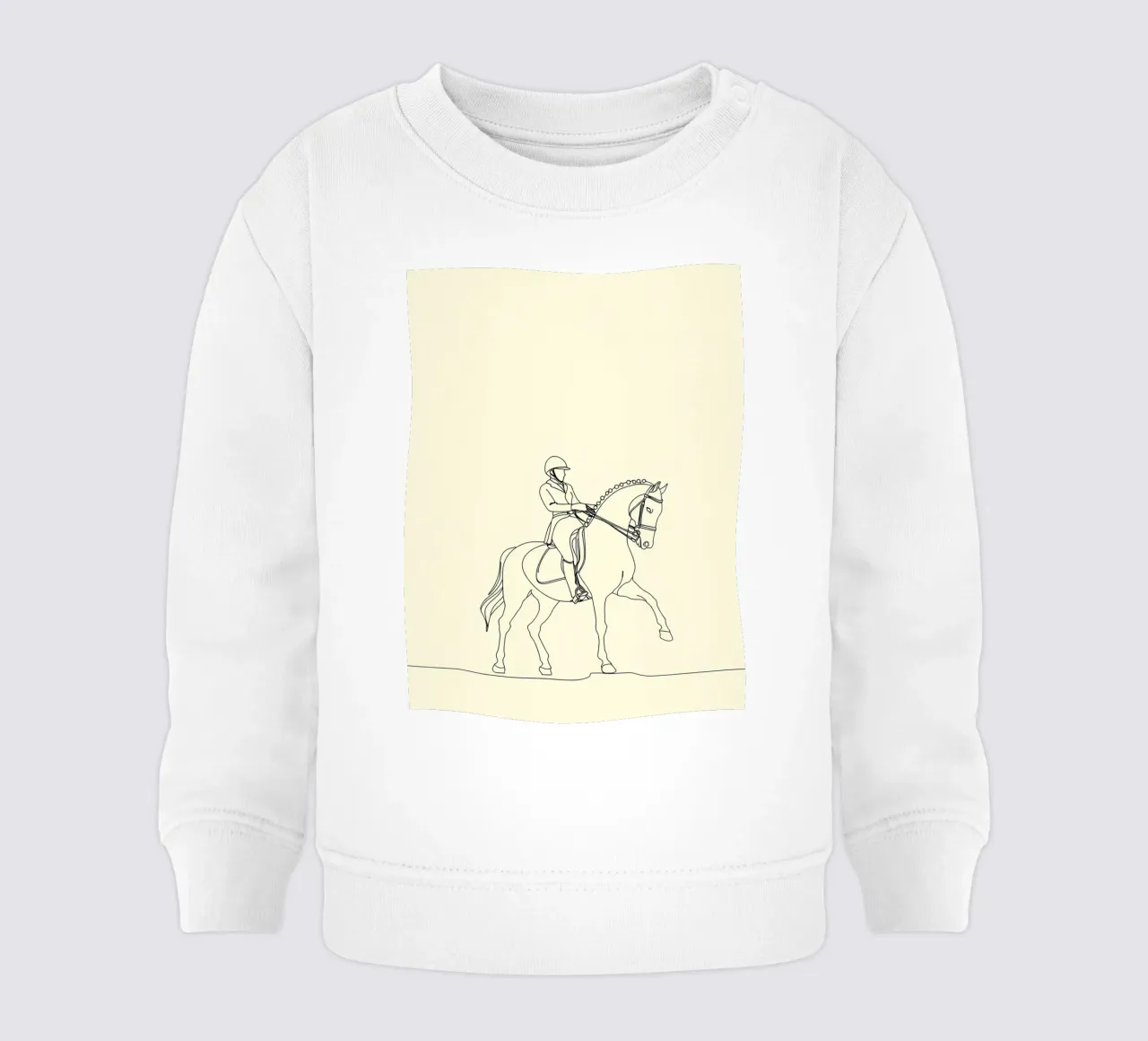 Line art equestre minimalista felpa neonato da Viv Line Art