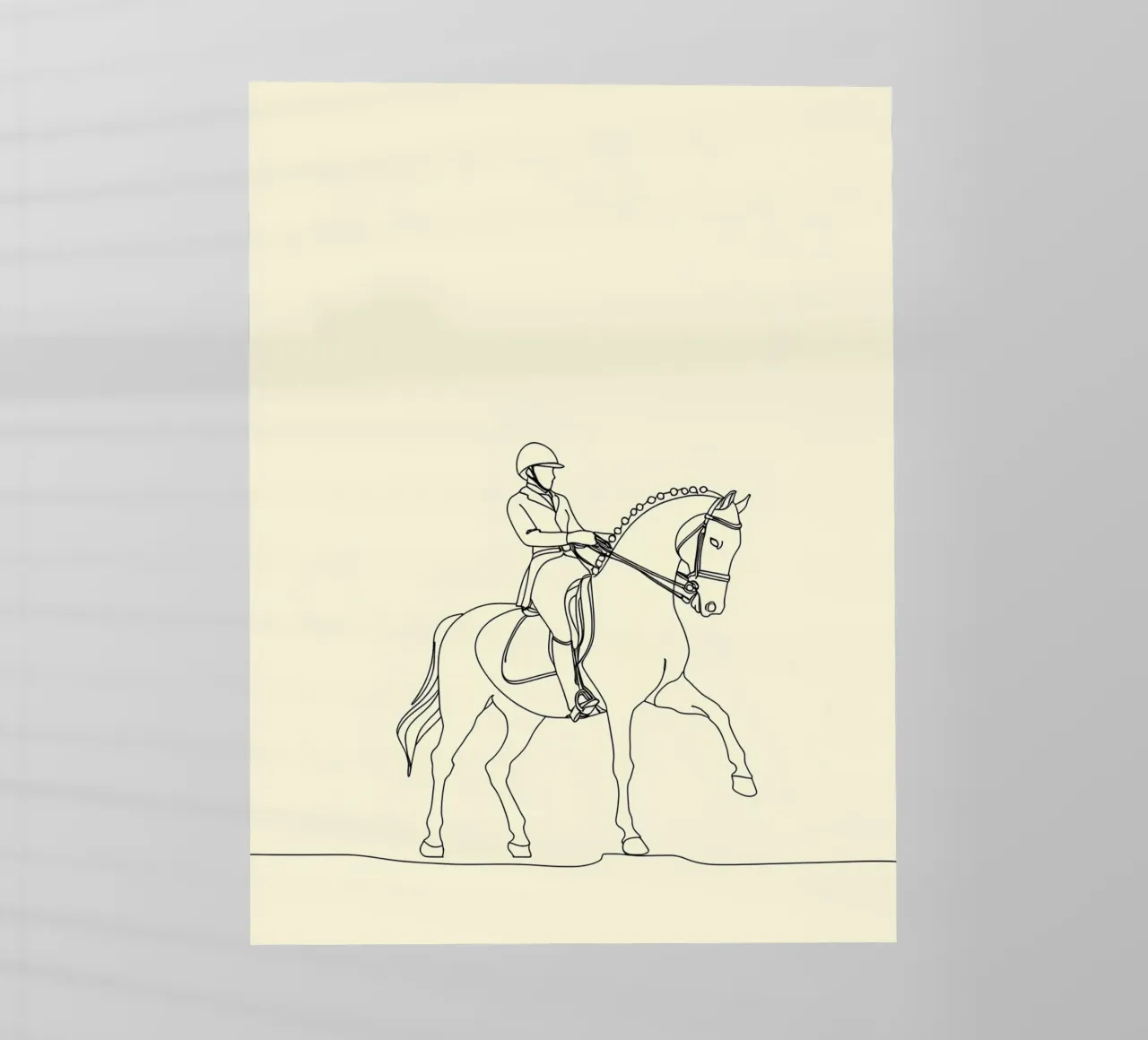Line art equestre minimalista pellicola backlit da Viv Line Art
