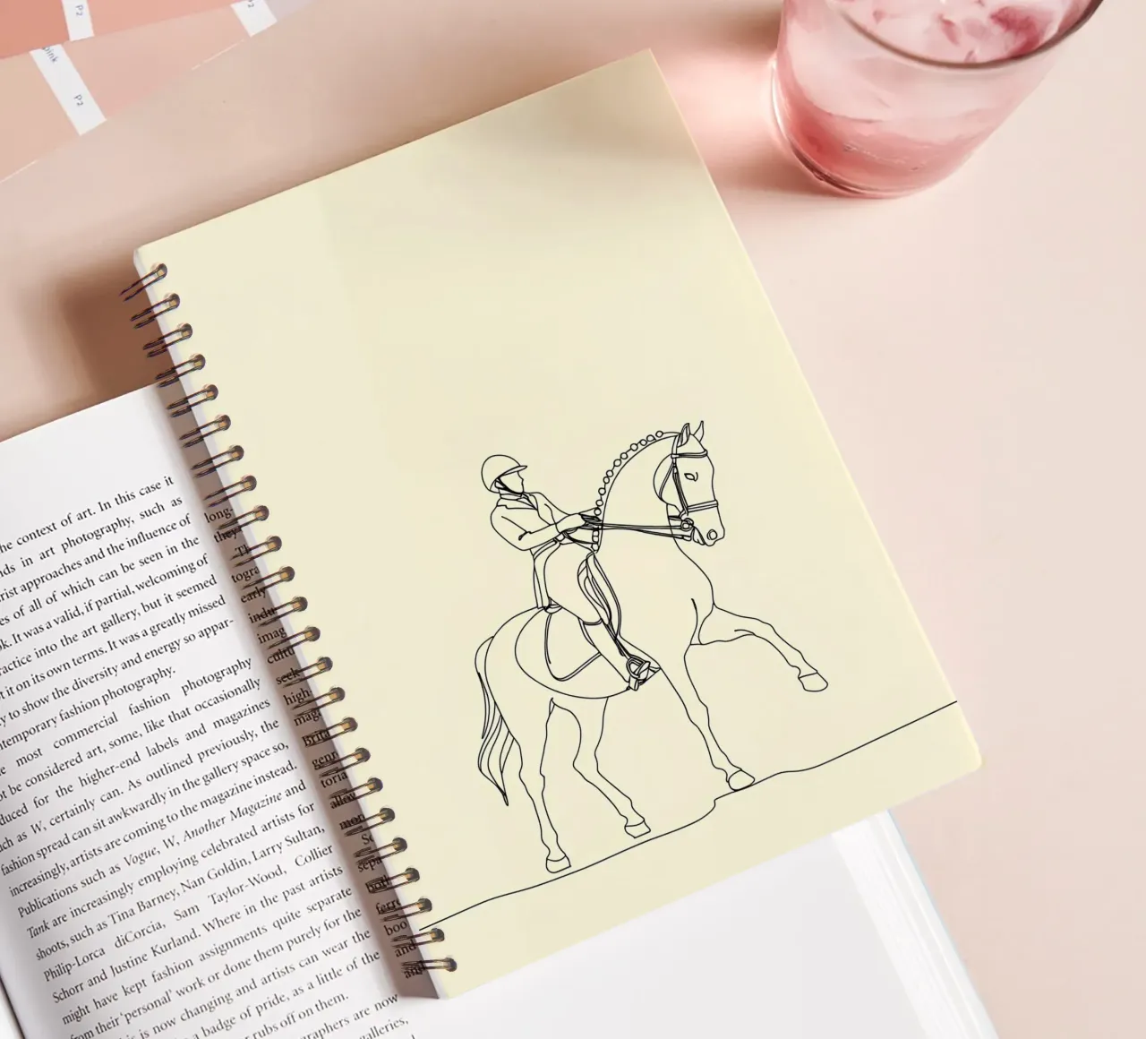 Equestrian Minimalist Line Art spiral notebook by Viv Line Art